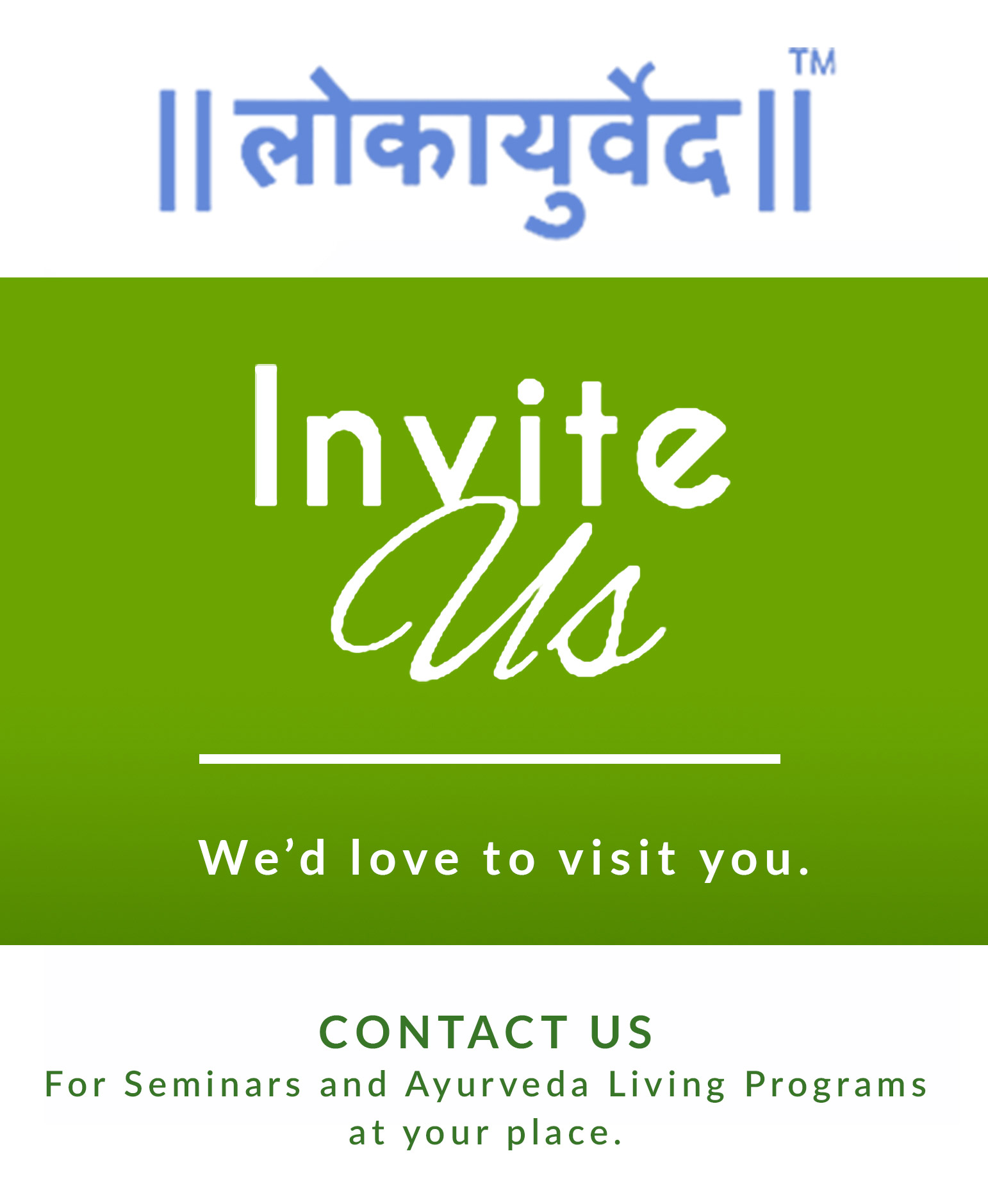 Invite us for seminars and healthy living programs